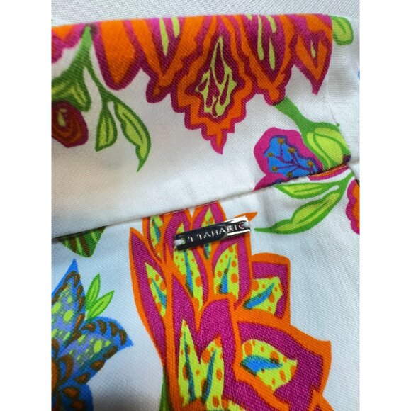 NWT Tahari Womens Floral Cropped Flare Pants Size XS Multicolor Stretch Boho - Picture 4 of 13